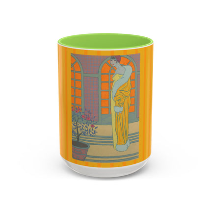 Sur Les Marches Du Jardin by Georges LePape Colorful Mugs (11oz, 15oz)