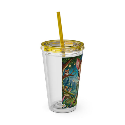 Fawn Defender Sunsplash Tumbler with Straw, 16oz