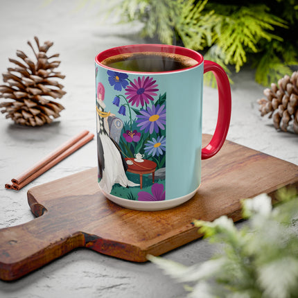 The Lady Of The Garden Tea Colorful Mugs – Art Deco Floral Elegance