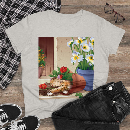 Blooming Serenity Women's Midweight Cotton Tee