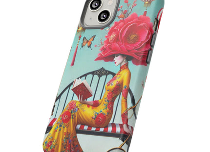 Reading In A Painted Garden Phone Cases