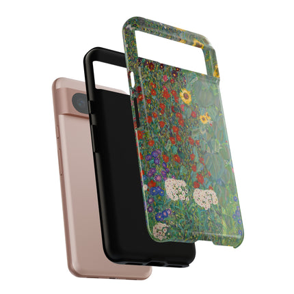 Farm Garden with Sunflowers by Gustav Klimt Phone Cases