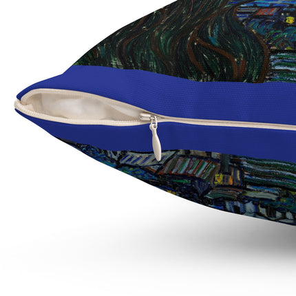 The Starry Night by Vincent Van Gogh Spun Polyester Square Pillow