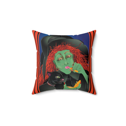 Mirror, Mirror A Witch's Touch Spun Polyester Square Pillow