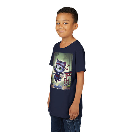 Moonlit Samurai Kitty Youth Short Sleeve Tee