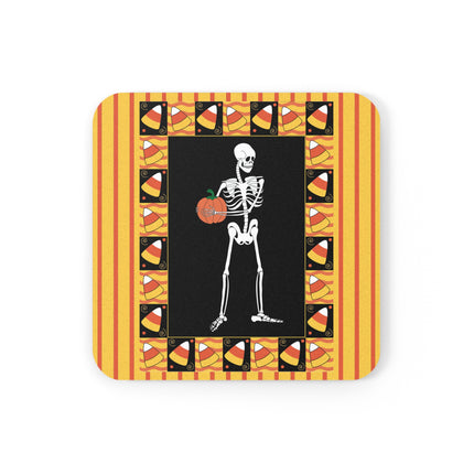 Candy Corn Skeleton Cork Back Coaster
