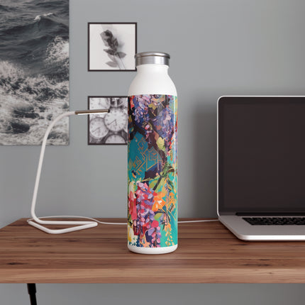 Golden Wisteria Symphony Slim Water Bottle