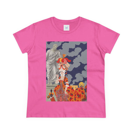 Rococo Grandeur Women's Midweight Cotton Tee – Opulent Elegance & Theatrical Charm