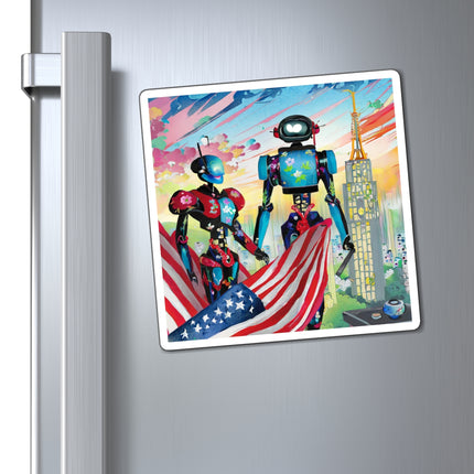 High Fashion Cyberpunk CIA Robots Magnets (3 Sizes)