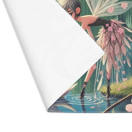 🧚‍♀️🦢 A Fairy Painting a Swan Placemat – Enchanted Spring Pond Fantasy