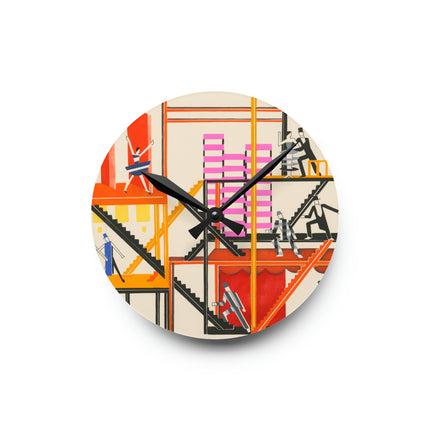 Maquettes de Théatre Acrylic Wall Clock, Round and Square