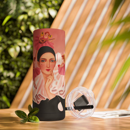 Pierrot & Fairies Dressed in Pink by Sofia Chiostri Skinny Matte Tumbler, 20oz