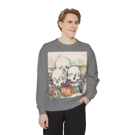 The Three Skulls by Paul Cézanne Garment-Dyed Sweatshirt