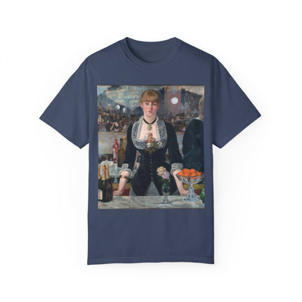 A Bar at the Folies-Bergère by Edouard Manet Unisex Garment-Dyed T-shirt