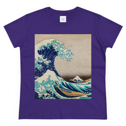 The Great Wave off Kanagawa by Katsushika Hokusai Women's Midweight Cotton Tee