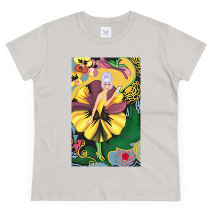 Women's Enchanted Pansy Print Midweight Cotton Tee