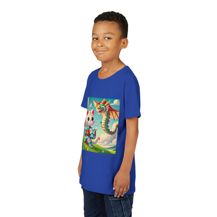 Geisha Kitten and the Dragon Kite Youth Short Sleeve Tee
