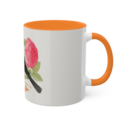 Blackbird with Roses by Anonymous Colorful Mugs, 11oz