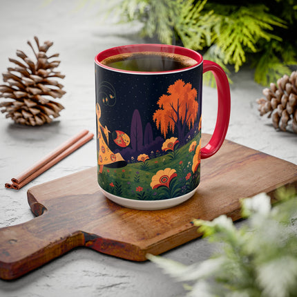 🌙🌼 The Moonlit Floral Dancer Colorful Mug – Art Deco Garden Fantasy