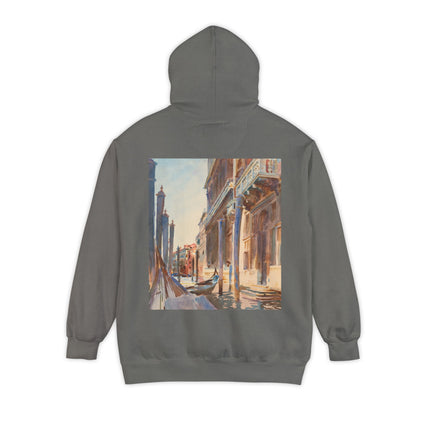 Gondola Moorings on the Grand Canal by John Singer Sargent Unisex Garment-Dyed Hoodie