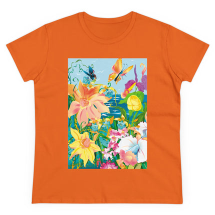 Blooming Paradise Women's Midweight Cotton Tee