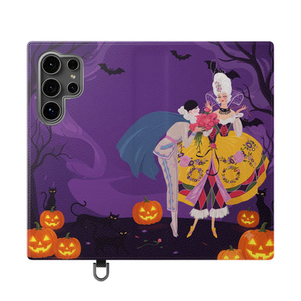 🎭🌹 The Harlequin Rose Masquerade Flip Case – Theatrical Halloween Romance