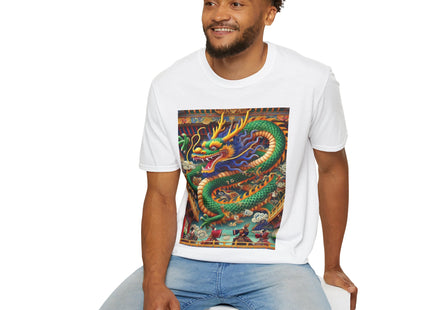 Tibetan Dragon Over Kabuki Duel Unisex Softstyle T-Shirt