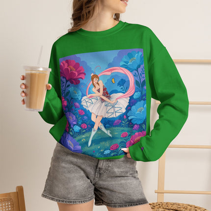 🦋🌸 The Butterfly Garden Ballet Crewneck Sweatshirt – Art Deco Floral Whimsy