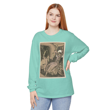 L’Attentat by Fernand Siméon Garment-dyed Long Sleeve T-Shirt