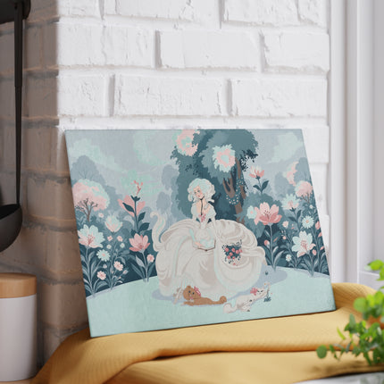 🌸📖 The Lady Of The Secret Garden Glass Cutting Board – Art Deco Floral Elegance