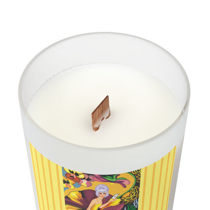 Enchanted Pansy Elegance Frosted Glass Candle, 11oz