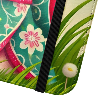 🌾🌼 Geisha Kitten and the Dandelion Wish Flip Case – Gentle Wishes & Quiet Wonder