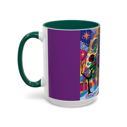 🎄✨ Christmas Among The Twinkling Trees Colorful Mug – Art Deco Holiday Fantasy