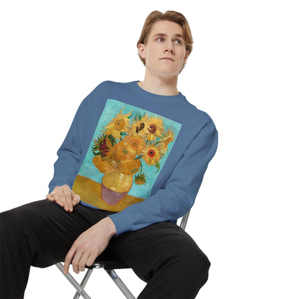 Vase with Twelve Sunflowers by Vincent Van Gogh Unisex Garment-Dyed Sweatshirt