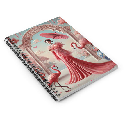 Petals, Porcelain, and Flamingos Spiral Notebook - Ruled Line