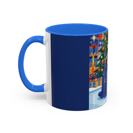 👑🎄 The Christmas Queen Of Golden Bells Colorful Mug – Art Deco Holiday Elegance