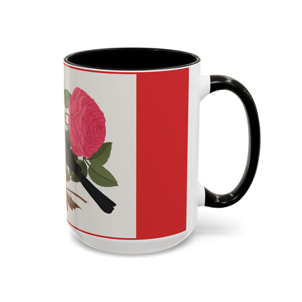 Blackbird & Rose Colorful Mugs – Timeless Elegance & Nature's Harmony