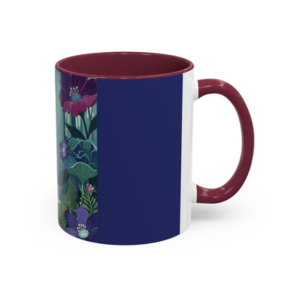 The Lady Of The Moonlit Fountain Colorful Mugs – Art Deco Botanical Serenity