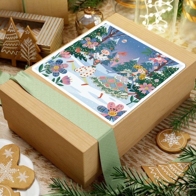 🎭🎄 The Christmas Harlequin Dance Kiss-Cut Sticker – Whimsical Holiday Fantasy