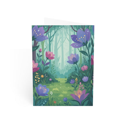 🪞🌸 The Enchanted Garden Mirror Greeting Card – Romantic Floral Fantasy