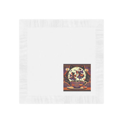 Theatrical Halloween Kabuki Mice White Coined Napkins