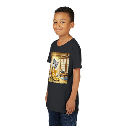 Playful Kitten in the Tea Room Youth Short Sleeve Tee