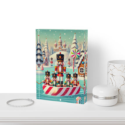 Nutcracker Candy-Striped Adventure Acrylic Art Block