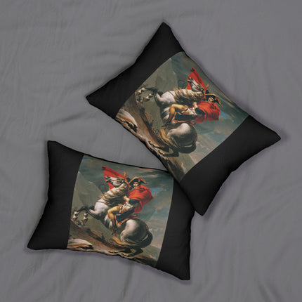 Napoleon Crossing the Alps by Jacques-Louis David Spun Polyester Lumbar Pillow