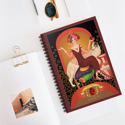 January & Garnet (from the Gem Series) by Sofia Chiostri Spiral Notebook - Ruled Line