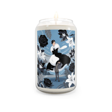 🖤🤍 The Midnight Lily Scented Soy Candle – Art Deco Monochrome Elegance