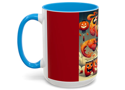Jack-O’-Lantern Drums & The Kabuki Rabbit Colorful Mugs (11oz, 15oz)
