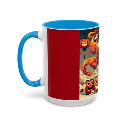 Jack-O’-Lantern Drums & The Kabuki Rabbit Colorful Mugs (11oz, 15oz)