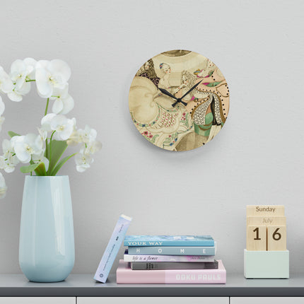 Sur talons rouges (On Red Heels) pl 01 by Gerda Wegener Acrylic Wall Clock, Round and Square
