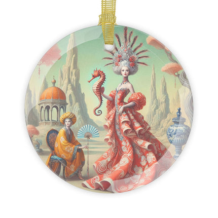 The Seahorse Court Glass Ornament